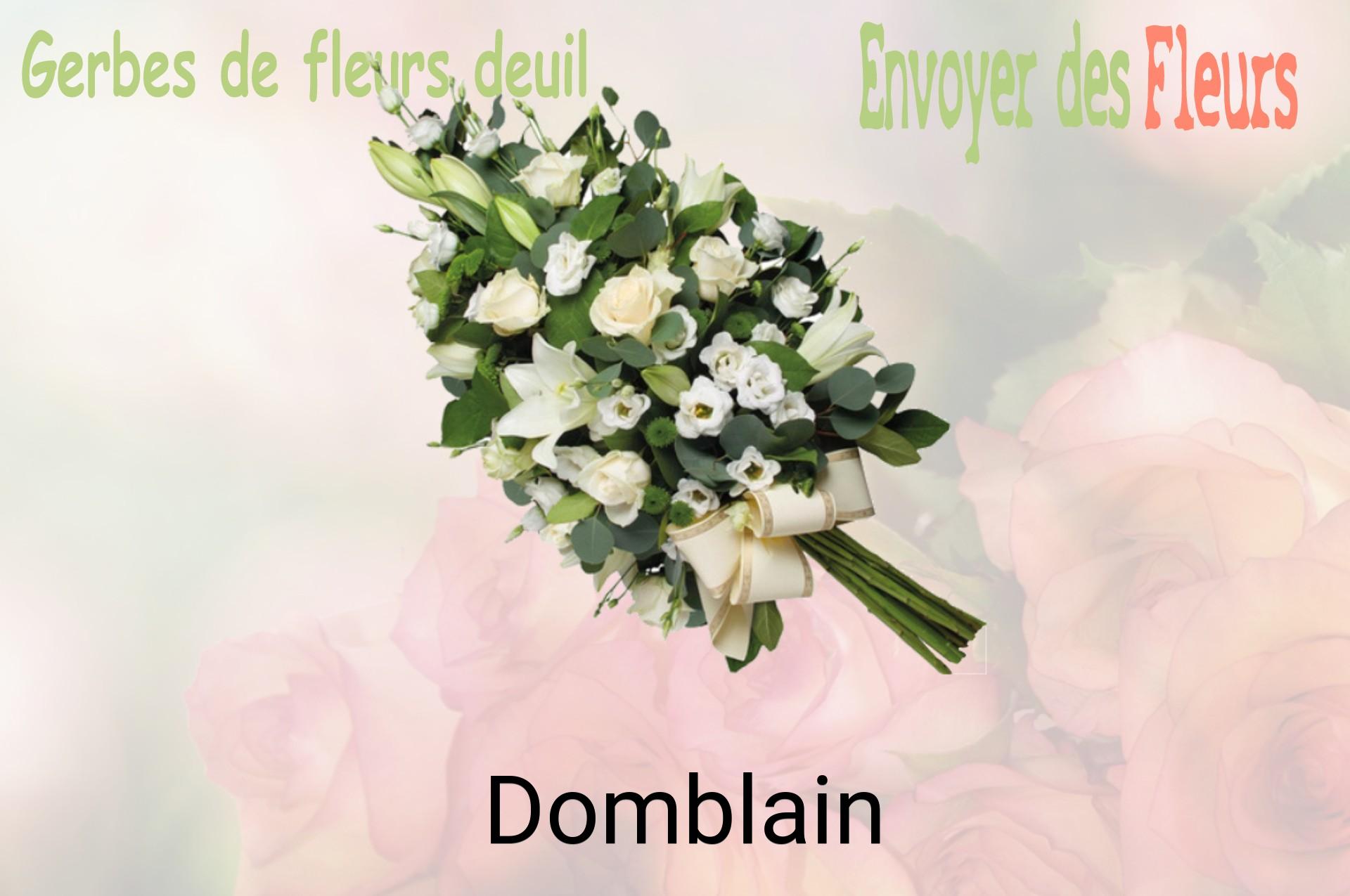 Gerbe de fleurs de deuil livrée à Domblain